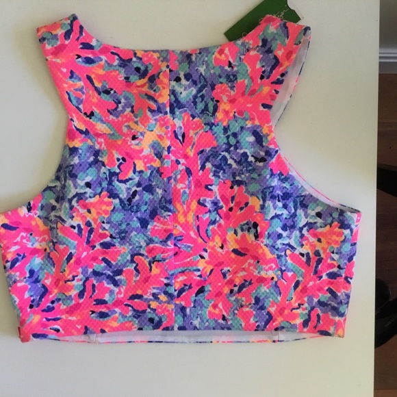 Lilly Pulitzer Malika top Coco Coral Crab New - Picture 2 of 4